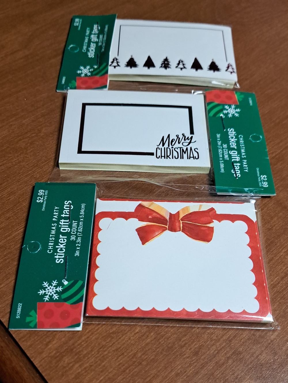 Christmas Sticker Gift Tags 30 Ct Each Pk